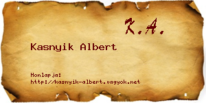 Kasnyik Albert névjegykártya